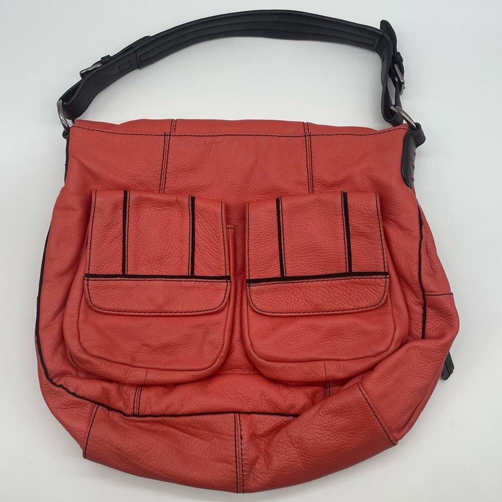 orYANY Leather Large Fold-Over‎ Flap Front KATIE Hobo Shoulder Bag
